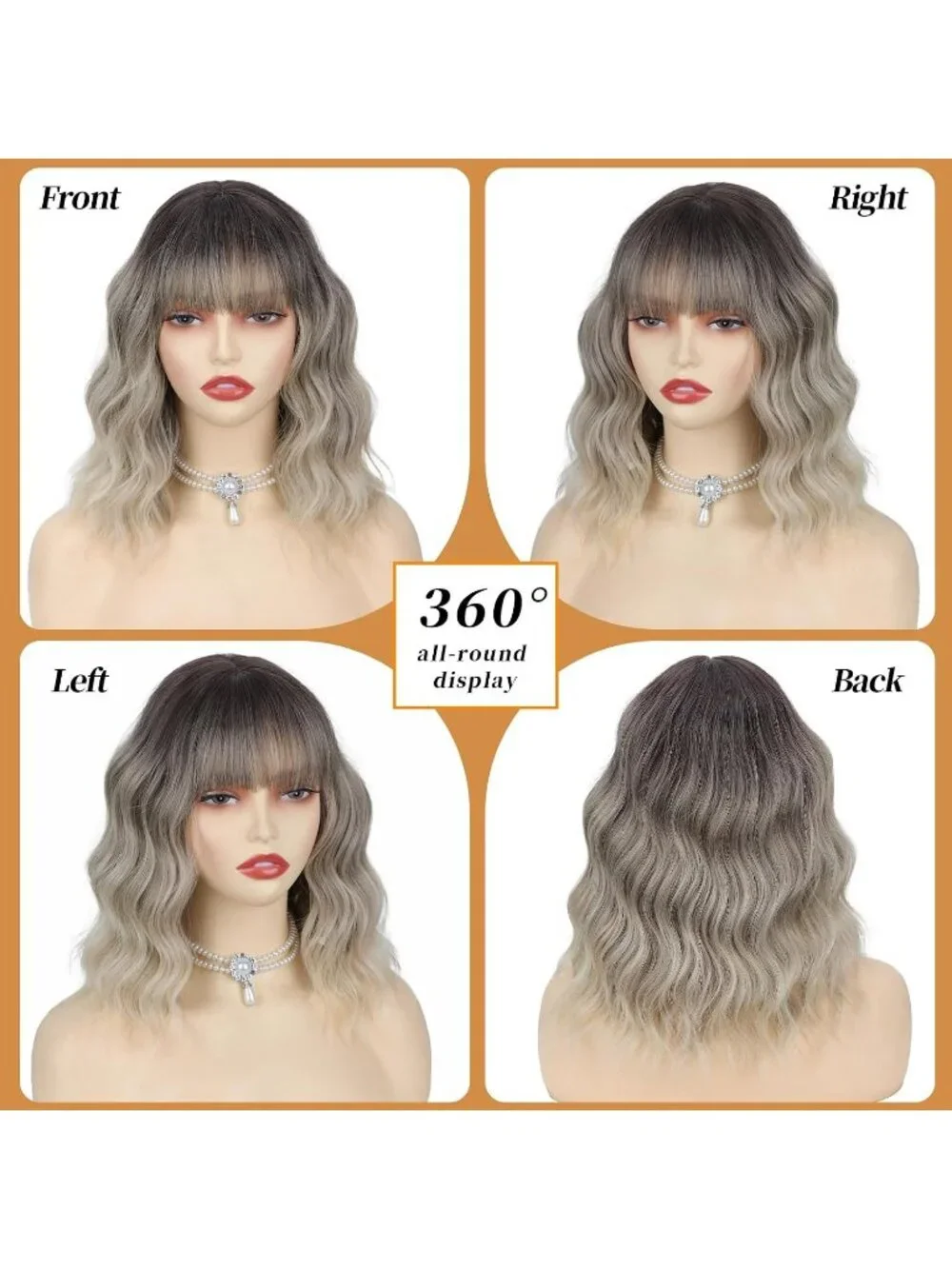 Women's Dirty Blonde 14 Inch Heat Resistant Synthetic Fiber Shoulder Length Wigs